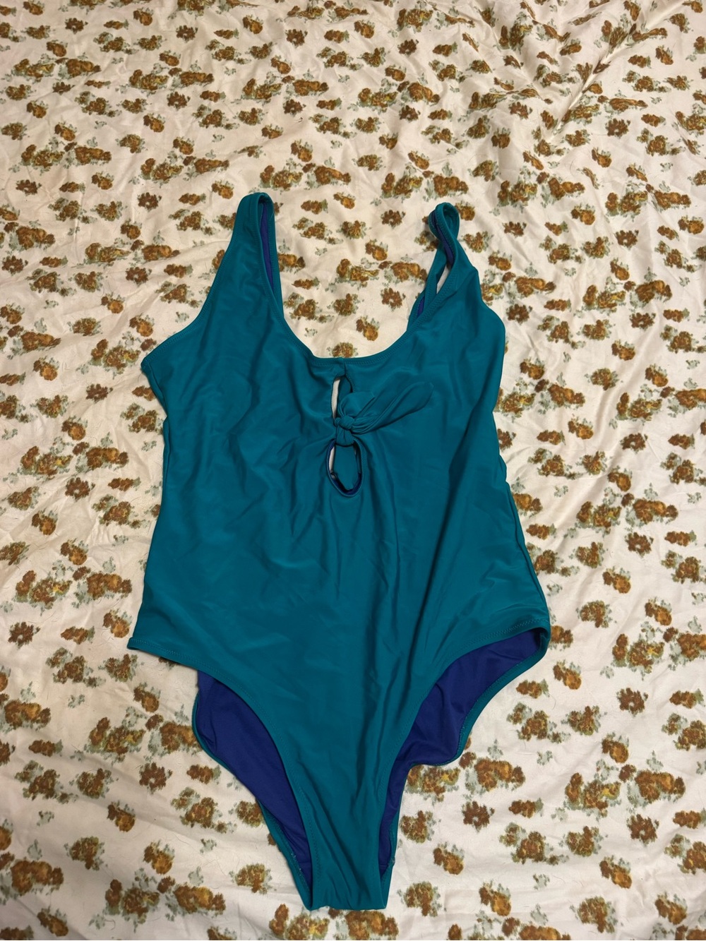 Old Navy Teal One-Piece Swimsuit with Front Tie